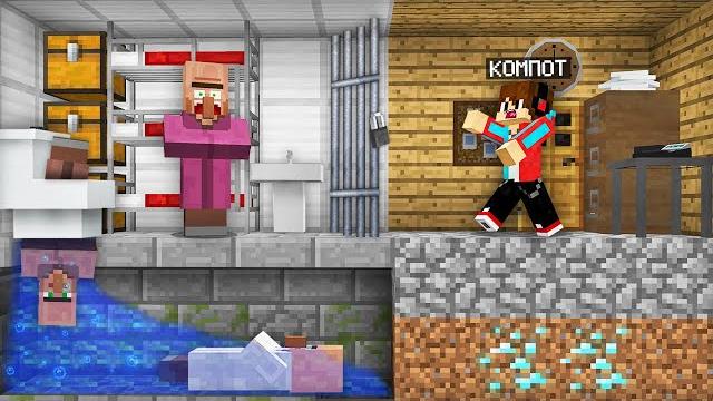Как жители сбежали из моей тюрьмы в майнкрафт | компот minecraft Как жители сбежали из моей тюрьмы в майнкрафт | компот minecraft
