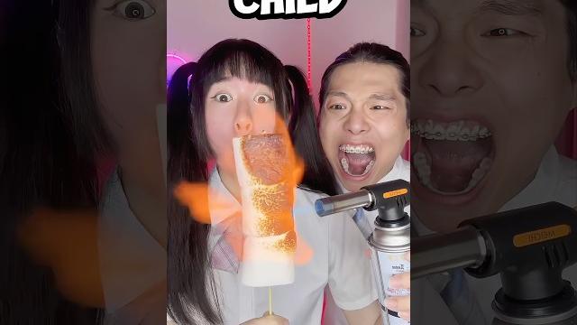Adult vs child emoji food challenge asmr #asmr #funny #mukbang Adult vs child emoji food challenge asmr #asmr #funny #mukbang