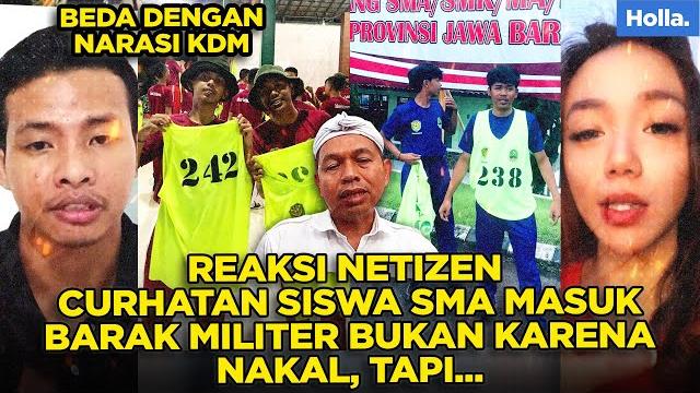 Reaksi netizen curhatan siswa sma masuk barak militer bukan karena nakal, beda dengan narasi kdm Reaksi netizen curhatan siswa sma masuk barak militer bukan karena nakal, beda dengan narasi kdm