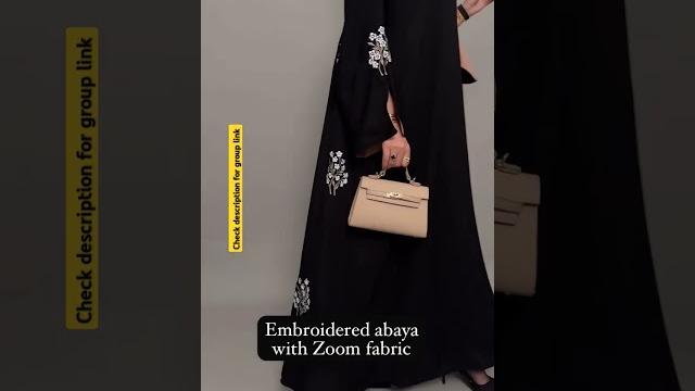 Embroidery abaya with zoom fabric sleeves openabaya#uaeabaya #abayadirectdealers check description Embroidery abaya with zoom fabric sleeves openabaya#uaeabaya #abayadirectdealers check description