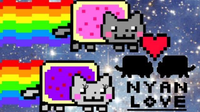 Nyan cat falls in love!! Nyan cat falls in love!!