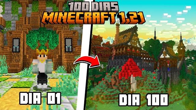 Sobrevivi 100 dias no minecraft survival 1.21 Sobrevivi 100 dias no minecraft survival 1.21