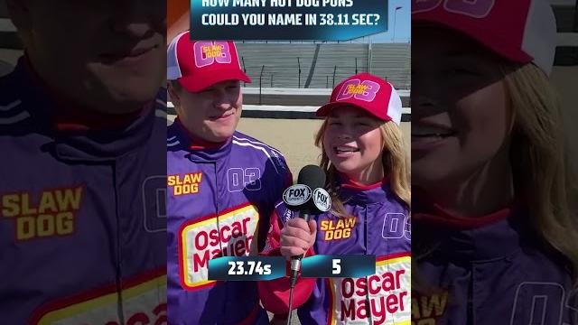 How many "hot dog" puns can wienermobile drivers name in 38 seconds? #indy500 #indyonfox How many "hot dog" puns can wienermobile drivers name in 38 seconds? #indy500 #indyonfox