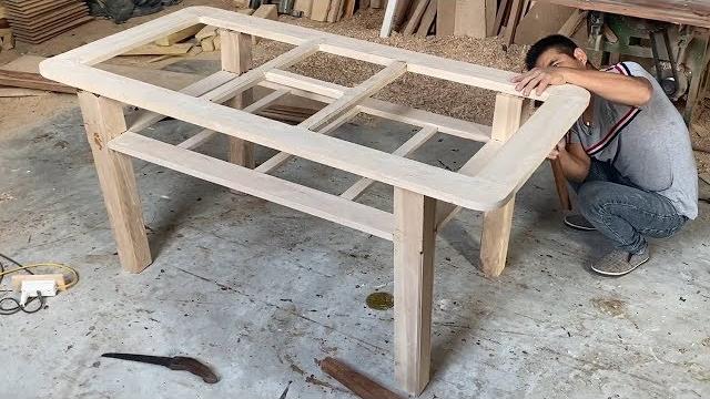 How to build a beautiful modern glass face dining table - woodworking projects furniture for kitchen How to build a beautiful modern glass face dining table - woodworking projects furniture for kitchen
