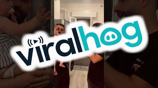 Dad and his twin confuse toddler || viralhog Dad and his twin confuse toddler || viralhog