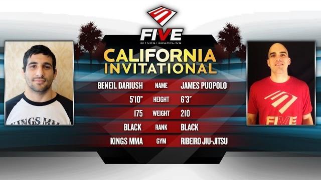 Five grappling california invitational: beneil dariush vs james puopolo (5 man rr / match 1) Five grappling california invitational: beneil dariush vs james puopolo (5 man rr / match 1)