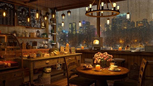 A rainy day in 4k cozy coffee shop background instrumental to relax, study, work A rainy day in 4k cozy coffee shop background instrumental to relax, study, work