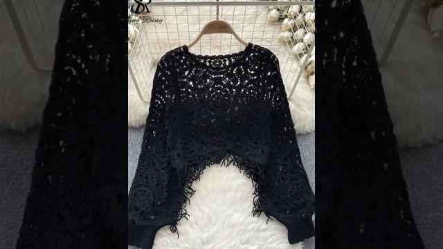 Hollow out crochet loose shirt round neck top – fc1834 | www.fashioncloud.in | #fashioncloud #ootd Hollow out crochet loose shirt round neck top – fc1834 | www.fashioncloud.in | #fashioncloud #ootd
