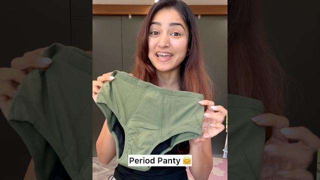 Trying viral period panty for the first time Trying viral period panty for the first time