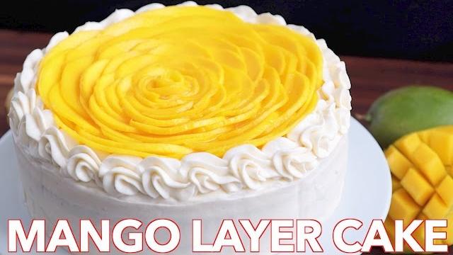 Fresh mango cake recipe | how to make mango layer cake Fresh mango cake recipe | how to make mango layer cake