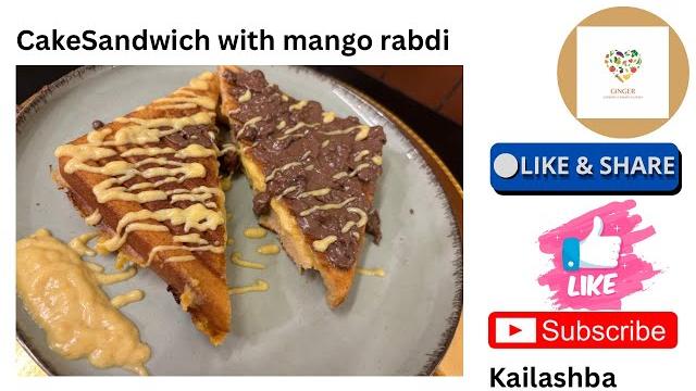 Live cake sandwich with mango rabdi Live cake sandwich with mango rabdi