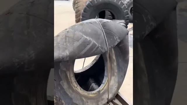 捆绑废弃轮胎,好的工艺和工具可以提高工作效率#shorts 捆绑废弃轮胎,好的工艺和工具可以提高工作效率#shorts