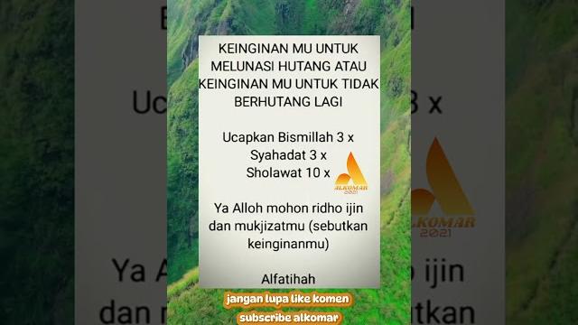 Coba amalkan pelunasan hutang ini mulai dari sekarang bismillah #alkomar #amalan #hutang #bismillah Coba amalkan pelunasan hutang ini mulai dari sekarang bismillah #alkomar #amalan #hutang #bismillah