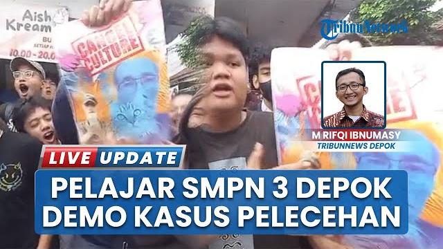 Demo buntut dugaan kasus pelecehan seksual oleh oknum guru, ratusan alumni dan pelajar smpn 3 depok Demo buntut dugaan kasus pelecehan seksual oleh oknum guru, ratusan alumni dan pelajar smpn 3 depok