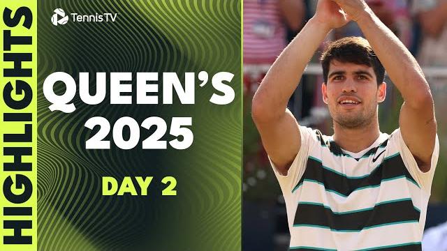 Alcaraz returns to grass; fritz vs moutet epic; draper, shelton play | queen's 2025 highlights day 2 Alcaraz returns to grass; fritz vs moutet epic; draper, shelton play | queen's 2025 highlights day 2
