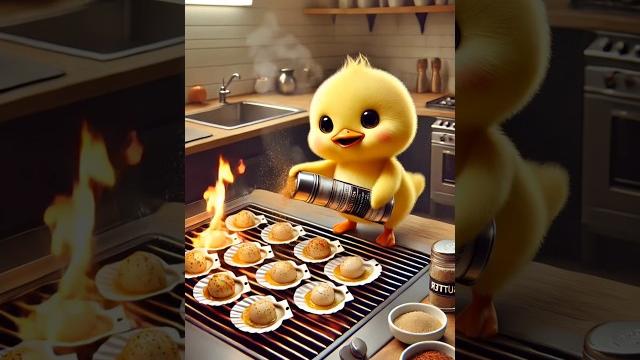 The duckling made roasted scallops for its little master.#ducklings #cute #pets #shorts The duckling made roasted scallops for its little master.#ducklings #cute #pets #shorts