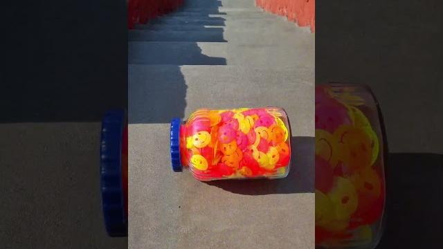 Breaking glass bottles on stairs ! crushing crunchy & soft things #shorts #asmr #satisfying Breaking glass bottles on stairs ! crushing crunchy & soft things #shorts #asmr #satisfying