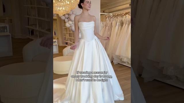 Are basque waist dresses the new mason jar wedding? #basquewaistweddingdress #weddingdress #bride Are basque waist dresses the new mason jar wedding? #basquewaistweddingdress #weddingdress #bride