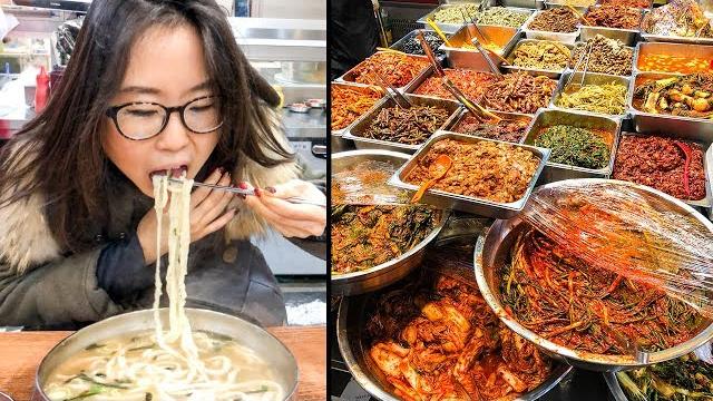 Korean street food at mangwon market in seoul Korean street food at mangwon market in seoul