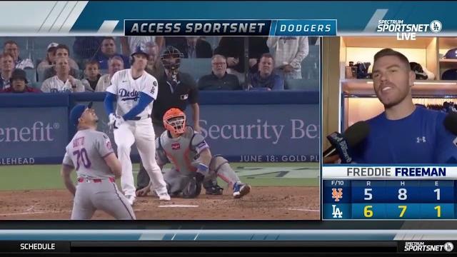 Freddie freeman reacts to walking off mets, shouts out max muncy for continued dominant hitting Freddie freeman reacts to walking off mets, shouts out max muncy for continued dominant hitting