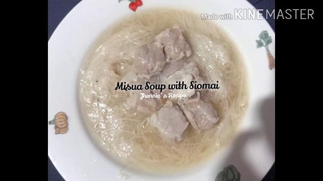 Misua soup with siomai Misua soup with siomai