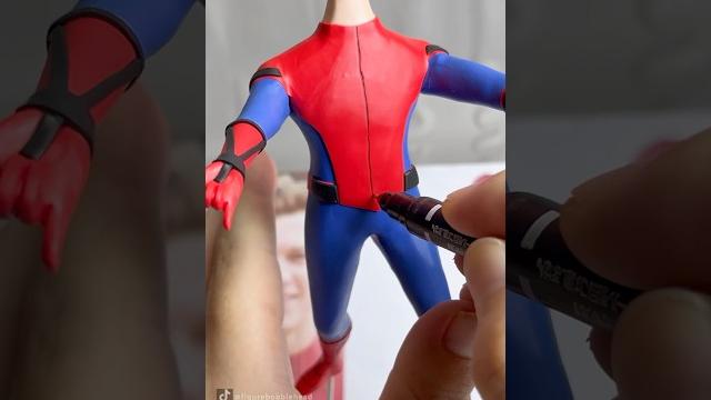Handmade sculpt clay to spider-man (tom holland) figure doll -marvel superhero sculpture #spiderman Handmade sculpt clay to spider-man (tom holland) figure doll -marvel superhero sculpture #spiderman