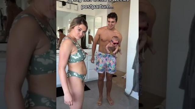Trying this trend 9 weeks postpartum… #shorts Trying this trend 9 weeks postpartum… #shorts