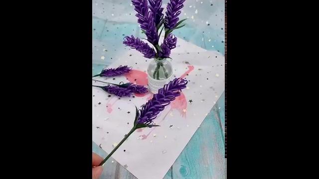 How to make paper lavender flower decoration How to make paper lavender flower decoration