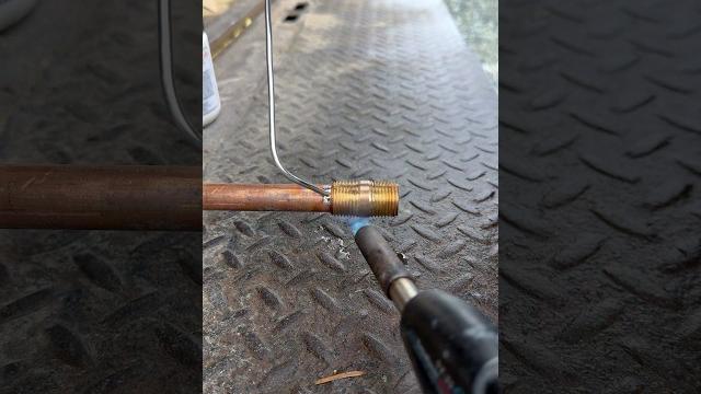 Soldering a brass nipple (mip) #shorts Soldering a brass nipple (mip) #shorts
