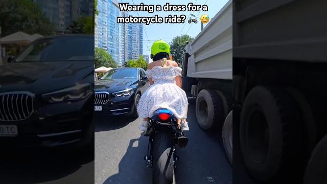 Wearing a dress for a motorcycle ride? get ready for eyes on you from all sides! #bikelife Wearing a dress for a motorcycle ride? get ready for eyes on you from all sides! #bikelife