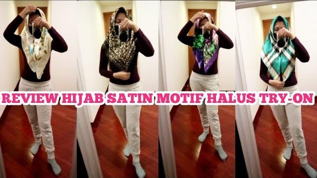 Asmr hijab satin motif halus try-on || review hijab segi 4 || tutorial pakai hijab pashmina Asmr hijab satin motif halus try-on || review hijab segi 4 || tutorial pakai hijab pashmina