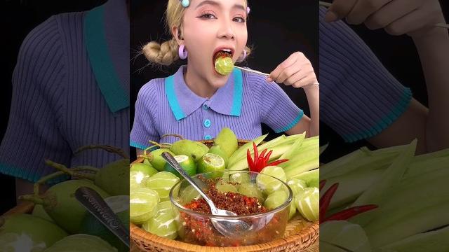 Asmr extremely sour lemon,amberella, green apple and mango eating//eating sour fruit mukbang Asmr extremely sour lemon,amberella, green apple and mango eating//eating sour fruit mukbang