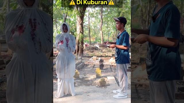 Siram air di kuburan ada pocong ikutin Siram air di kuburan ada pocong ikutin