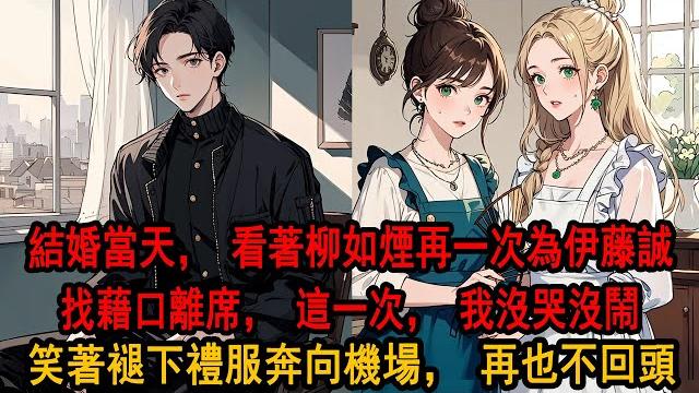 結婚前夕,得知相戀三年的女友還把他當作替身那刻,季博達不哭不鬧,接下來的半個月,他不再關心柳如煙的任何一個舉動。結婚當天,看著他再一次支走柳如煙。季博達笑了,這正合他意。他褪下禮服奔向機場。再也不回頭 結婚前夕,得知相戀三年的女友還把他當作替身那刻,季博達不哭不鬧,接下來的半個月,他不再關心柳如煙的任何一個舉動。結婚當天,看著他再一次支走柳如煙。季博達笑了,這正合他意。他褪下禮服奔向機場。再也不回頭