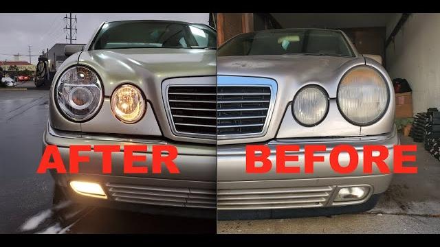 W210 mercedes benz e300d depo headlights upgrade W210 mercedes benz e300d depo headlights upgrade