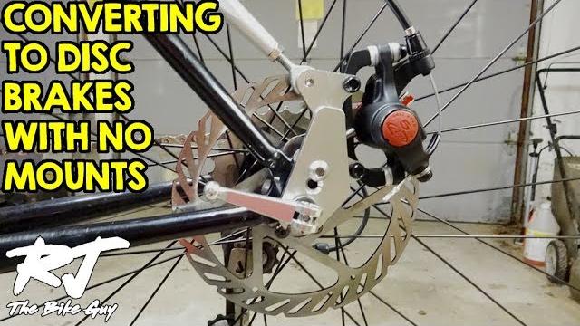 Convert mountain bike to disc brakes with no frame/fork mounts Convert mountain bike to disc brakes with no frame/fork mounts