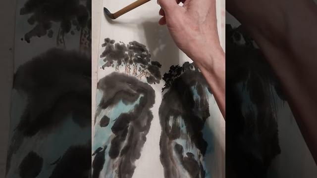 畫水墨山水江陵轻舟painting landscapes andyart10 畫水墨山水江陵轻舟painting landscapes andyart10