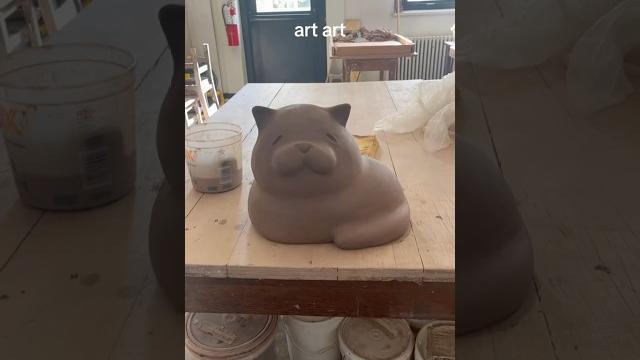 Chonky cat sculpture #art #ceramic #ceramicart #clay #cat #cute Chonky cat sculpture #art #ceramic #ceramicart #clay #cat #cute