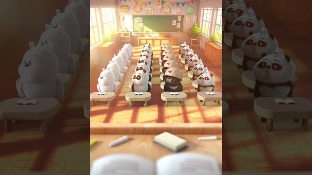 When there is no teacher ️️#팬더 #panda #animation When there is no teacher ️️#팬더 #panda #animation