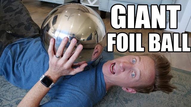 Worlds largest mirror-polished aluminum foil ball challenge!! husband surprises wife with science Worlds largest mirror-polished aluminum foil ball challenge!! husband surprises wife with science