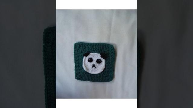 Panda square #panda #granny #square #grannysquare #3d #crochet #handmade #diy #3dgrannysquare Panda square #panda #granny #square #grannysquare #3d #crochet #handmade #diy #3dgrannysquare