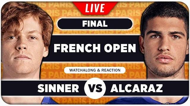 Sinner vs alcaraz • french open 2025 final • live tennis watchalong Sinner vs alcaraz • french open 2025 final • live tennis watchalong