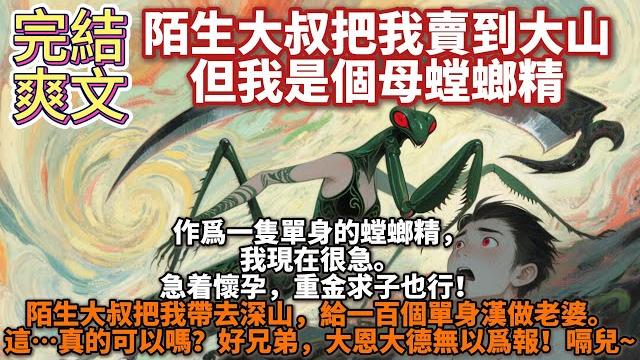 完結爽文:陌生大叔把我賣到大山,但我是個母螳螂精。作爲一隻單身的螳螂精,我現在很急。急着懷孕,重金求子也行!陌生大叔把我帶去深山,給一百個單身漢做老婆。這……真的可以嗎?好兄弟,大恩大德無以爲報!嗝兒 完結爽文:陌生大叔把我賣到大山,但我是個母螳螂精。作爲一隻單身的螳螂精,我現在很急。急着懷孕,重金求子也行!陌生大叔把我帶去深山,給一百個單身漢做老婆。這……真的可以嗎?好兄弟,大恩大德無以爲報!嗝兒