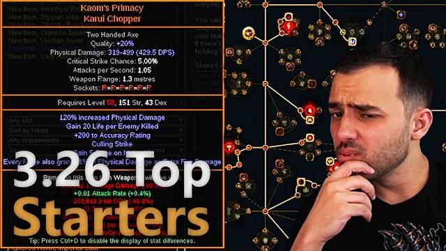 Trying the strongest leveling builds in poe 3.26 Trying the strongest leveling builds in poe 3.26