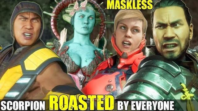 Who roasts & insults a maskless scorpion the best? (relationship banter intro dialogues) mk 11 Who roasts & insults a maskless scorpion the best? (relationship banter intro dialogues) mk 11