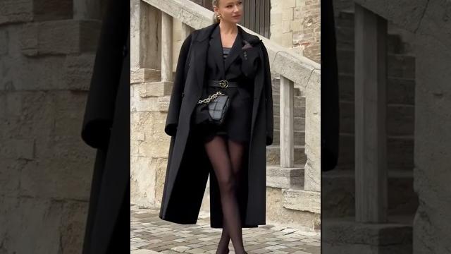 Blonde in black pantyhose and heels walking down the street #shorts #nylons #pantyhose #tights Blonde in black pantyhose and heels walking down the street #shorts #nylons #pantyhose #tights
