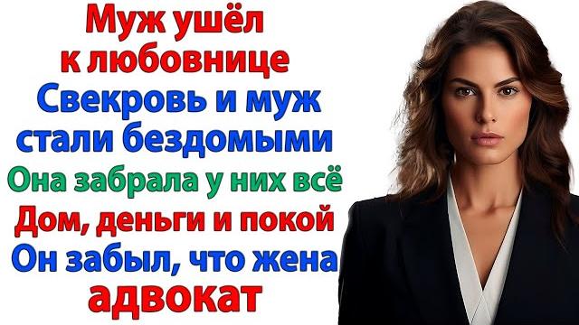 Муж подал на развод и попал в ад! любовница ушла, свекровь стала бездомной невестка и свекровь и муж Муж подал на развод и попал в ад! любовница ушла, свекровь стала бездомной невестка и свекровь и муж