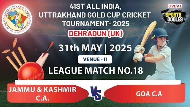 41th gold cup | jammu & kashmir c.a. v/s goa c.a. | all india uttrakhand cricket tournament -2025 41th gold cup | jammu & kashmir c.a. v/s goa c.a. | all india uttrakhand cricket tournament -2025