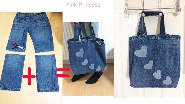 10 min diy tote bag made with unused jeans 10 min diy tote bag made with unused jeans