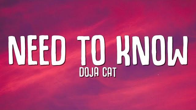 Doja cat - need to know (lyrics) Doja cat - need to know (lyrics)